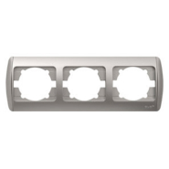 Рамка ZIRVE EL-BI тройная горизонтальная, серый металлик, 501-001000-227