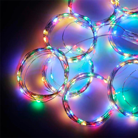 Гирлянда леска штора (Лучи росы) 3*2 м, USB, с пультом, мульти, ZABI-12 M (М-34)