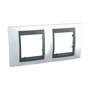 Рамка 2-местная белоснежный/графит Schneider Electric Uniсa PLUS, MGU66.004.292