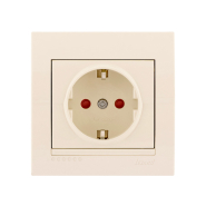 Розетка Lezard DERIY с защитой от детей, крем, 702-0303-124