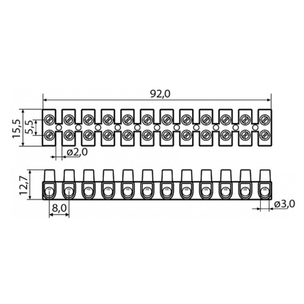 Клеммная колодка АСКО-УКРЕМ A0130040001, тип W (U) 4мм /3А, белая