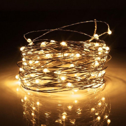 Гирлянда Роса, на батарейках + USB, 10 м, 2 режима свечения, золото, RV-106 G - 1