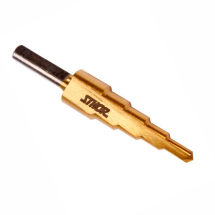 Сверло коническое ступенчатое титановое по металлу STHOR d=4-12мм HSS 4241 - 1