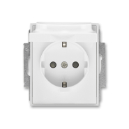 Розетка с заземлением заслонками и крышкой