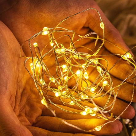 Гирлянда LED Роса от USB 100м, 1000LED + пульт, Тёплый белый