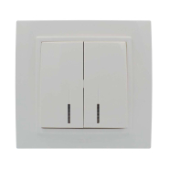 Вимикач EL-BI ZENA, 2 кл., з підсвідкою, білий, 500-010200-203