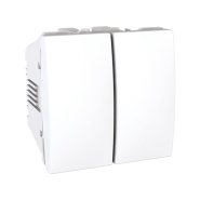 Переключатель двухклавишный, 2 модуля, белый, Schneider Electric Uniсa, MGU3.213.18
