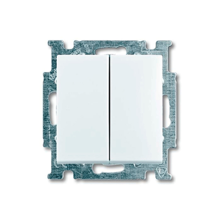 Вимикач двоклавішний прохідний ABB білий Basic 55 - 1