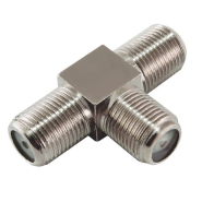 Перехідник гн.ант.F-2гн.ант.F, т-подібний, корпус металевий