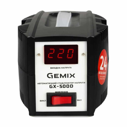 Стабилизатор напряжения Gemix GX-500D, 350 Вт, релейный цифровой