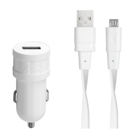 Автомобильное зарядное устройство RIVACASE VA4211 WD1 (White), 1USB, кабель micro USB, белое - 1