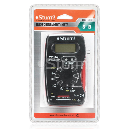 Мультиметр STURM ММ12031, 4-600В, 40А-400мА, 40мОм, ЖКИ - 2