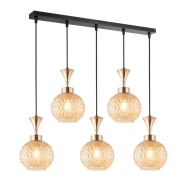 Люстра подвес VALESO V W8001-5 AMBER BK+FG