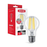 Лампа LED диммерна MAXUS 1-MFM-765, 10W, 4100K, E27 A60, FM 220V Clear DIM