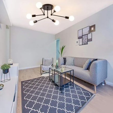 Люстра BELFAST Е27х6 R 740x190 BLACK 220-IP20, чёрная