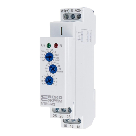 Реле времени асимметричного цикла АСКО-УКРЕМ NTE9-M2 AC/DC 12-240V, A0010240006