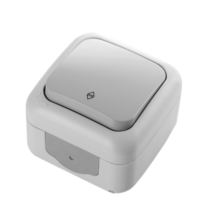 Вимикач VI-KO Palmiye прохідний 1-кл, сірий, 90555504 - 1