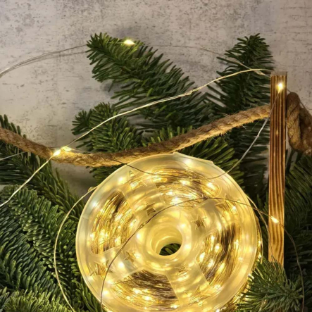 Гирлянда LED Роса от USB 100м, 1000LED + пульт, Тёплый белый