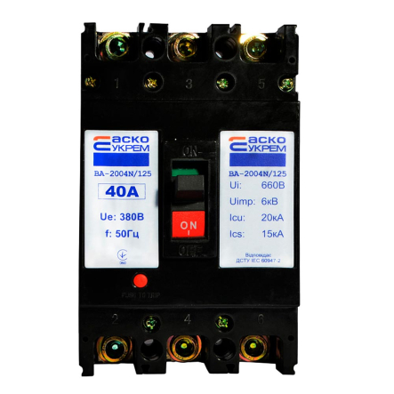 Автоматичний вимикач АСКО-УКРЕМ ВА-2004N/125, 3P, 40А, A0010040077 - 1