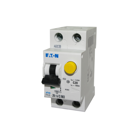 Диференційний автоматичний вимикач PFL6-20/1N/C/0.03 MOELLER - 1