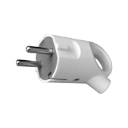 Вилка угловая с кольцом NEOMAX NX1006, 2P+PE, 220В, 16А, IP20, белая, с заземлением