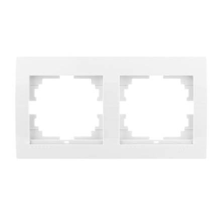 Рамка Lezard DERIY двухместная, горизонтальная, белая, 702-0200-147 - 1