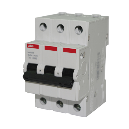 Автоматический выключатель АВВ BMS413 C20 3п 20А 4.5kA (2CDS643041R0204) - 1