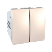 Вимикач двоклавішний, слонова кістка, Schneider Electric Uniсa, MGU3.211.25