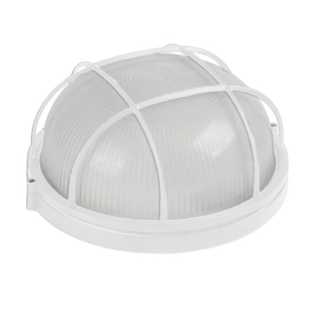 Світильник вологозахищений Ultralight, IP54, 100W, коло, білий, з гратами - 1