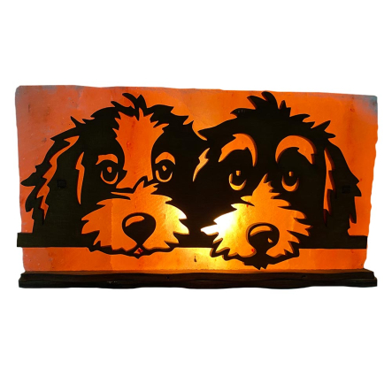 Соляний світильник «Двоє цуценя» 2кг - 1