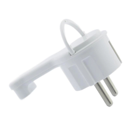 Вилка Timex угловая плоская 16А белая, WT-16UP BI