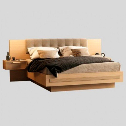 Кровать Мебус Прайм Студио 160 2Ш 2700х2150х1040 мм, дуб, ваниль/пастель, Owens 72 - 1