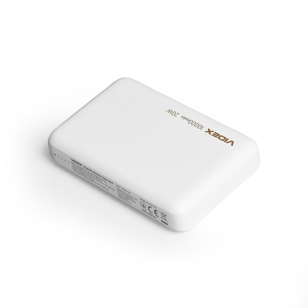 Повербанк (УМБ) VIDEX VPB-331, 10000mAh Wireless 15W+PD20W, беспроводная зарядка, белый