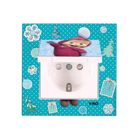 Розетка VIKO KARRE KIDS, "Маша зимой", с крышкой, 90962723 - 1