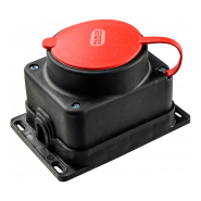 Розетка каучукова АСКО-УКРЕМ із захисною кришкою, 3Р + РЕ, зовнішньої установки, 25А, IP44, A0250010007