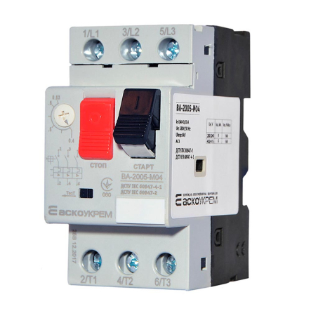 Автоматический выключатель защиты двигателя АСКО-УКРЕМ ВА-2005 М04, 0,4-0,63А, A0010050016