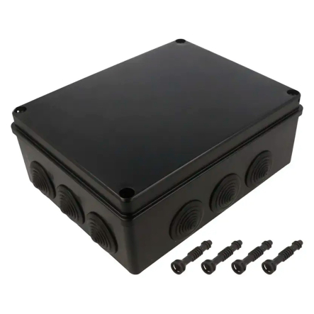 Коробка распределительная PAWBOL S-BOX 506C, 240х190х90, IP65, 12 сальников, черная