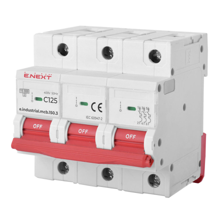 Автоматический выключатель E.NEXT e.industrial.mcb.stand.150.3.C125, 3р, 125А, C, 105кА, i0630037 - 1