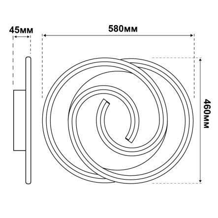 Светильник VIOLUX Smart DOMINO, 90W, 3000-4000-5000K, 4800Lm, 580 мм, круг, черный, белый, 220555