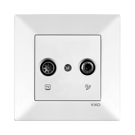 Розетка телевизионная (TV+SAT) 2я VIKO Meridian, 90970085-WH, белая - 1