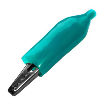 Зажим тестерный большой L-50 мм, зелёный, 9-0009GN - 1