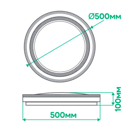 Светильник LED Feron, AL6060ARD, CRISTAL, 72W, 5040Lm, 2700K-6500K, 7875