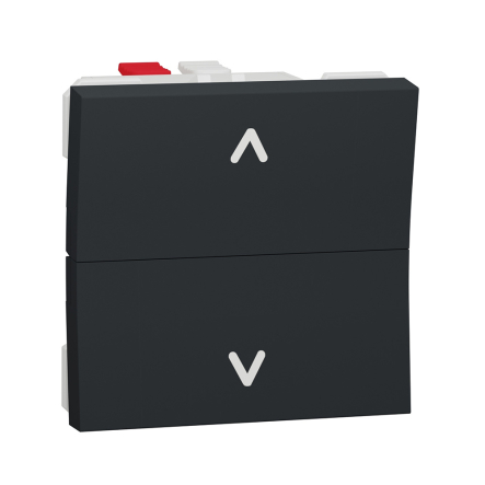 Вимикач для жалюзі 2-кл кнопковий сх.4 6А 2 модуля Schneider Electric UNIСA New, антрацит NU320754 - 1