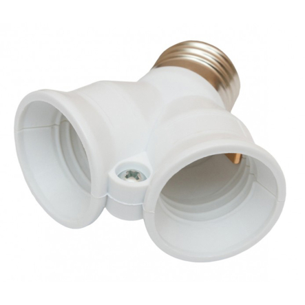 Разветвитель на две лампы Е27, LUXEL, 1038