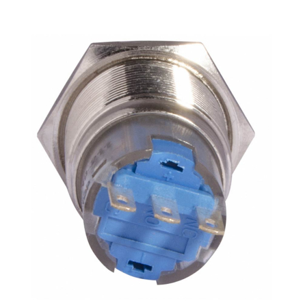 TYJ 19-211 Кнопка металлическая, АСКО-УКРЕМ, A0140010108, плоская 19мм 1NO+1NC