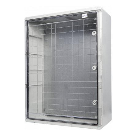 Корпус АБС-пластик АСКО-Укрем, ударостойкий, с монтажной панелью, прозрачные дверки, 60*80*28, ІР65, A0270010033