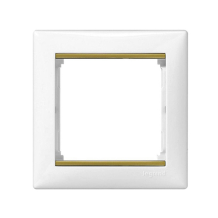 Рамка одинарная LEGRAND Valena, 774281, белый/золото - 1