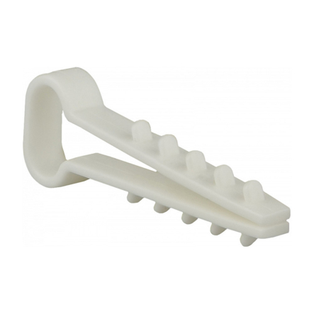 Дюбель-хомут АСКО-УКРЕМ под плоский кабель 12х6 мм, белый (уп.100шт)