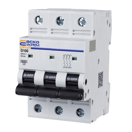 Автоматический выключатель АСКО-УКРЕМ ВА UProfi 3р, 100А D, 6kА, A0010210128