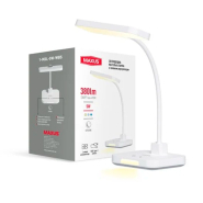 Настольная лампа аккумуляторная LED MAXUS 1-MDL-5W-WBS, Desk Lamp, 5W, 3CCT WH Battery Square, белая